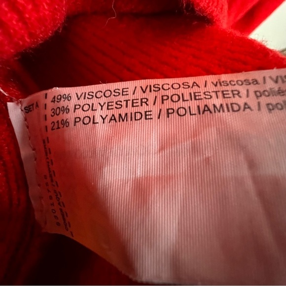 Mango Oversized Chunky Rib Knit Sweater with Balloon Sleeves Orange Size Small - Picture 8 of 10